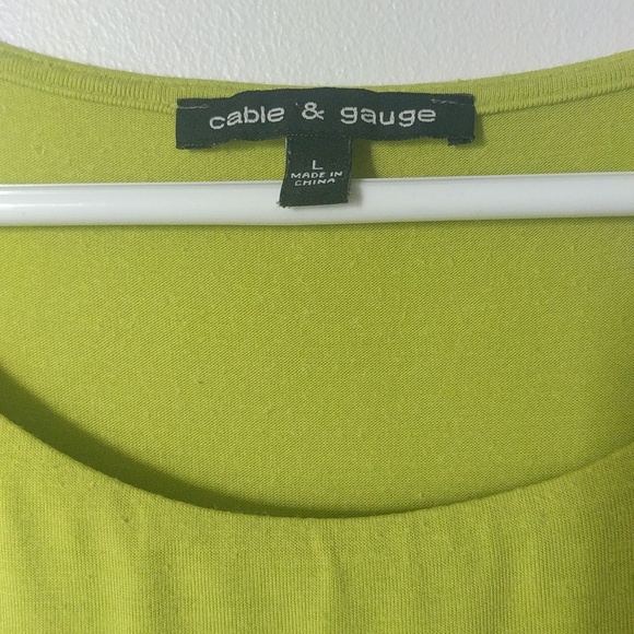Cable & Gauge Lime Sleeveless Ruched Tunic Length Top L - Picture 2 of 6